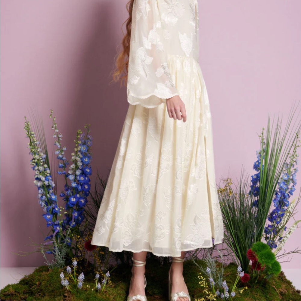 Sister Jane Dandelion Midi Dress - Elegant Cream Floral Women's Skirt